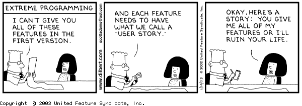 Dilbert comic - the user is your best friend